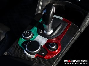 Alfa Romeo Stelvio Central Console Trim - Center Tunnel Trim - Carbon Fiber - Pre '20 - Italian Theme - Feroce Carbon